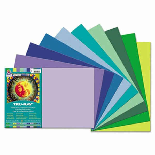 Easy-To-Organize Tru-Ray Construction Paper- 76 lbs.- 12 x 18- Assorted- 25 Sheets-Pack EA3328436